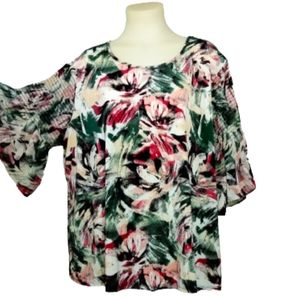 Cato Multi Color Bell Sleeves Top Sz 22/24W